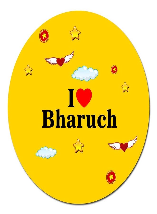 ARTBUG I Love Bharuch City/State Decorative Fridge Sticker Magnet, Souvenir for Home, Kitchen, Pefect Gift for Friends, Kids and Relatives - Image 1